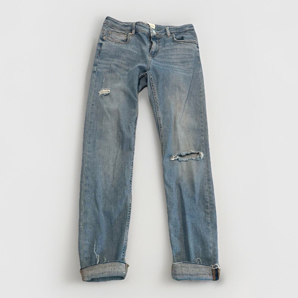 Zara Size 6 The Skinny Jeans In Soma Blue Distressed Made In Egypt